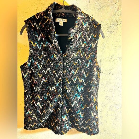 Coldwater Creek Multicolor Chevron Vest - Picture 1 of 5